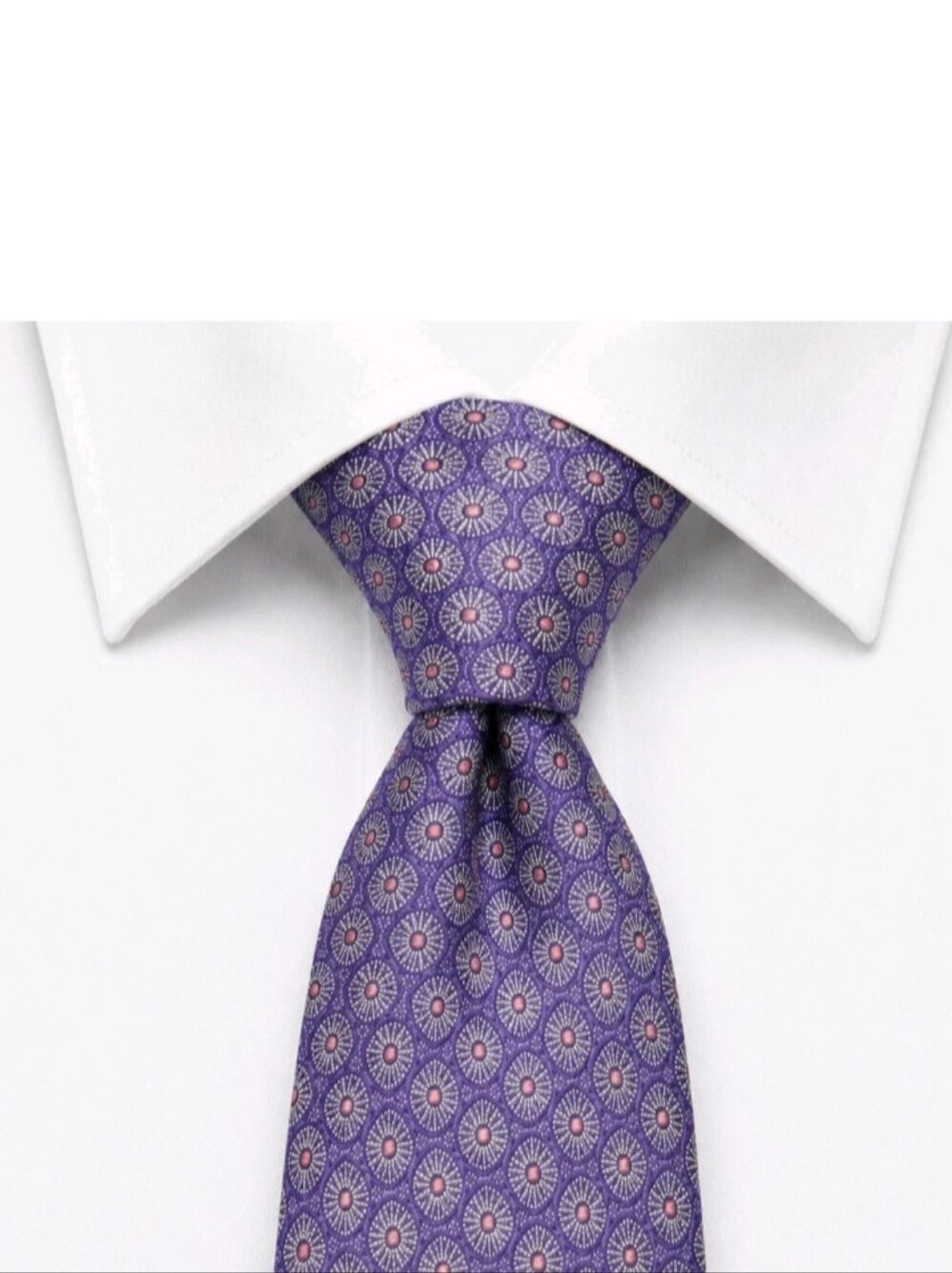 Ted Baker London Silk Tie Lavender Medallion  Foulard Paisley Tipping 3.25 x 61